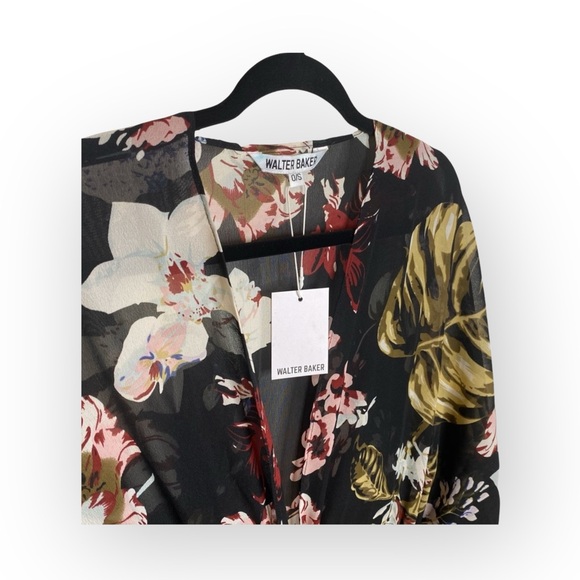 new Walter Baker ✈︎ Tulum Sheer Tropical Print Kimono Longline Duster Jacket ✈︎ - Picture 7 of 16